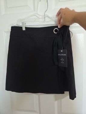 New With Tags Zac & Rachel Black Wrap-Style Mini Skirt